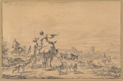 Hirten in einer italienischen Landschaft von Nicolaes Berchem
