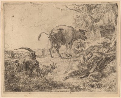 Pissende Kuh von Nicolaes Pietersz Berchem