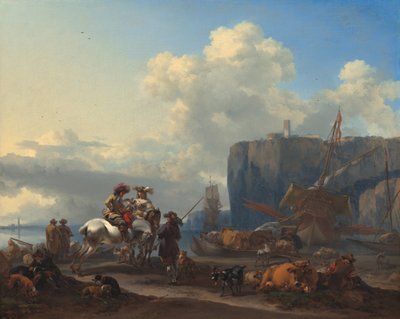 Ansicht eines italienischen Hafens von Nicolaes Pietersz Berchem