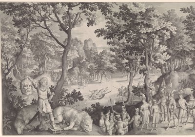 David und Goliath von Nicolaes de Bruyn