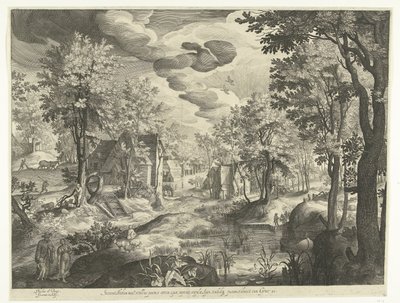 Landschaft mit Hagar und Ismael von Nicolaes de Bruyn