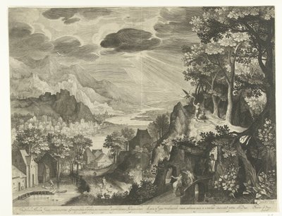 Landschaft mit dem Opfer Abrahams von Nicolaes de Bruyn