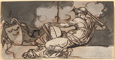 Liegende Frauenfigur, die die mohammedanische Religion symbolisiert von Nicolai Abildgaard