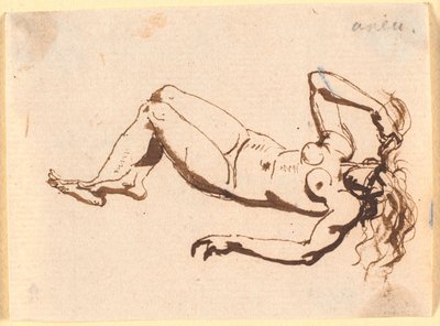 Nackte Frau, auf dem Rücken liegend von Nicolai Abildgaard