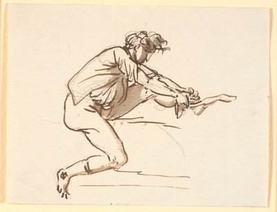 Sitzender Mann, der einen Strumpf anzieht von Nicolai Abildgaard