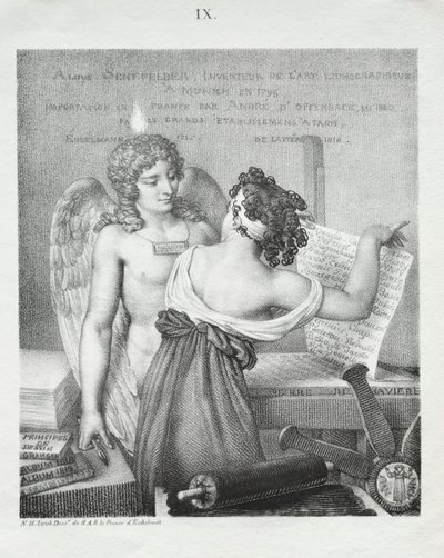 Der Genius der Lithographie, 1819 von Nicolas Henri Jacob