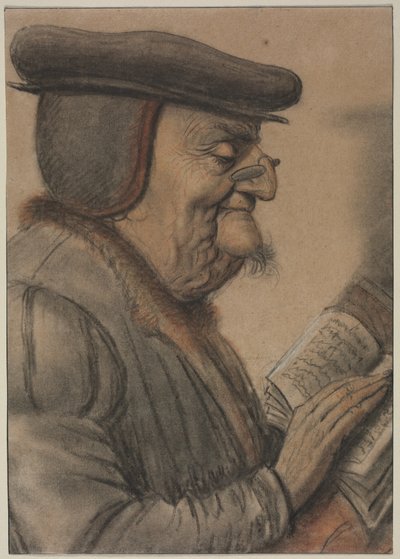 Älterer Mann, der ein Buch liest von Nicolas Lagneau