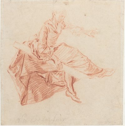 Dame auf einer Wippe sitzend von Nicolas Lancret
