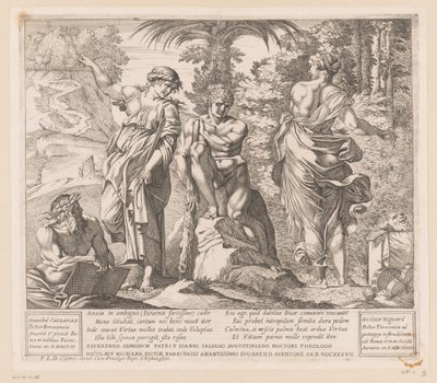 Herkules zwischen Tugend und Laster von Nicolas Mignard