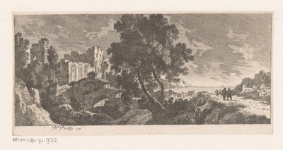 Landschaft mit Ruine am Meer von Nicolas Perelle