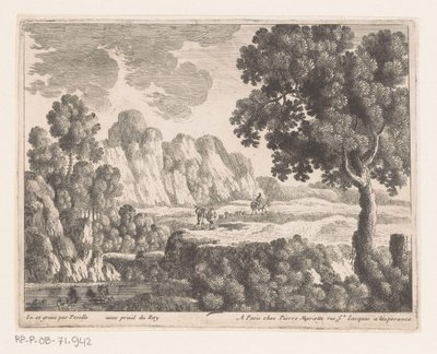 Ebene in hügeliger Landschaft mit Figuren von Nicolas Perelle