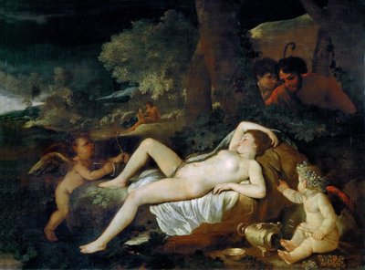 Ruhende Venus mit Amor, ca. 1624 von Nicolas Poussin