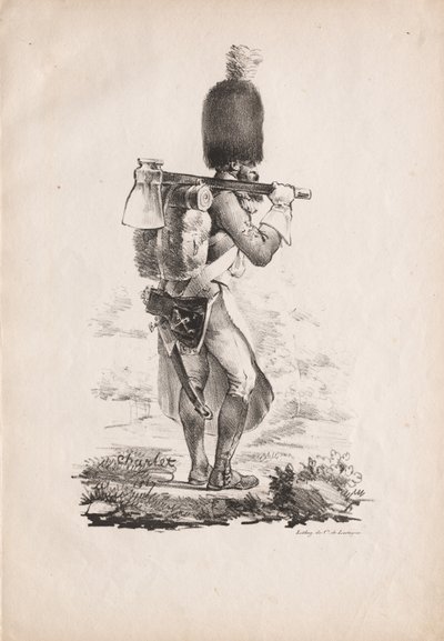 Militärische Kostüme: Infanteriepionier, 1817-1818 von Nicolas Toussaint Charlet