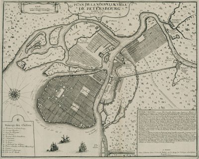 Karte von Petersburg von Nicolas de Fer