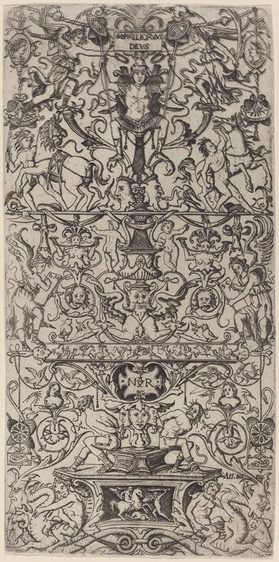 Ornamenttafel: Mars, Gott der Schlachten von Nicoletto da Modena