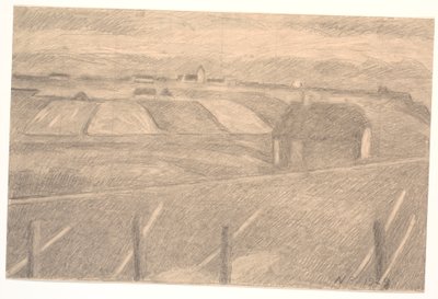 Landschaft bei Ferring, Leuchtturm beleuchtet von Niels Jakob Jakobsen Bjerre