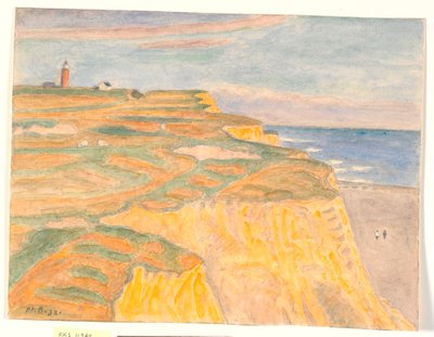 Die Abhänge und der Leuchtturm bei Bovbjerg von Niels Jakob Jakobsen Bjerre