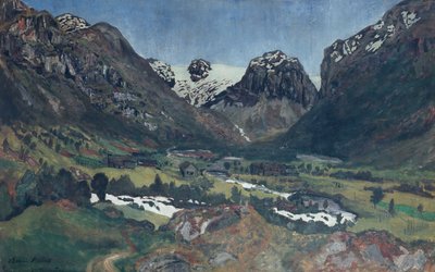 Juninacht im Bergdorf von Nikolai Astrup