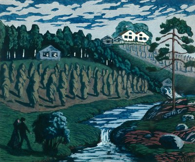 Große Garben auf einem Pfahl von Nikolai Astrup