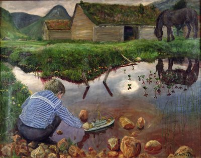 Frühlingsabend am Pfarrteich von Nikolai Astrup