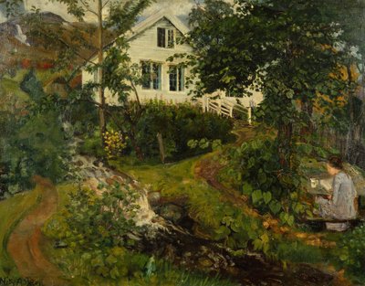 Der alte Pfarrhof, vor 1908 von Nikolai Astrup