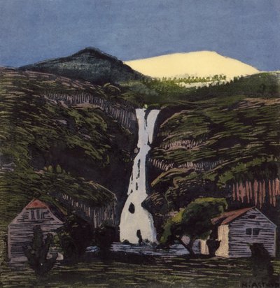 Wasserfall und Gletscher von Nikolai Astrup