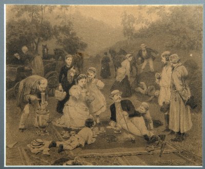 Teegesellschaft des Grundbesitzers von Nikolai Dmitrievich Dmitriev Orenburgsky