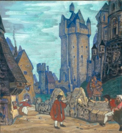 Vor dem Schloss von Nikolai Konstantinowitsch Roerich