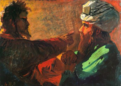 Christus und Nikodemus Studie, 1889 von Nikolai Nikolayevich Ge