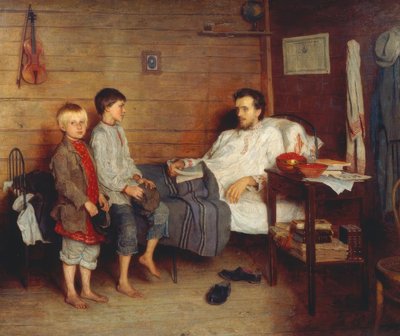 Beim kranken Lehrer von Nikolai P. Bogdanow Bjelski
