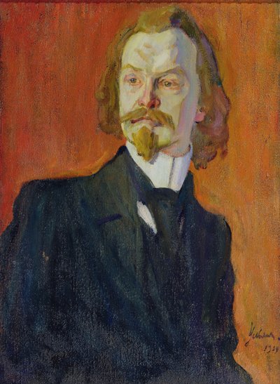 Porträt von Konstantin Balmont von Nikolai Pavlovich Ulyanov