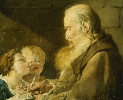 Ein Schulmeister mit seinen Schülern, 1801 von Noel Halle