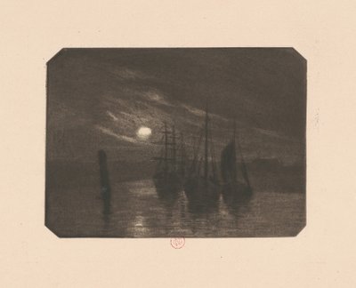 Ein mondbeschienener Hafen von Norbert Goeneutte