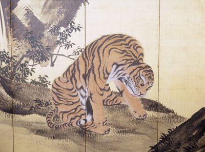 Tiger in einer Landschaft von Obun Kunii