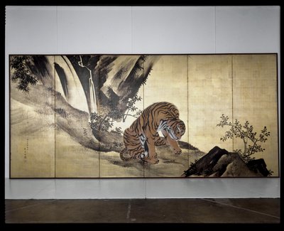 Tiger in einer Landschaft von Obun Kunii