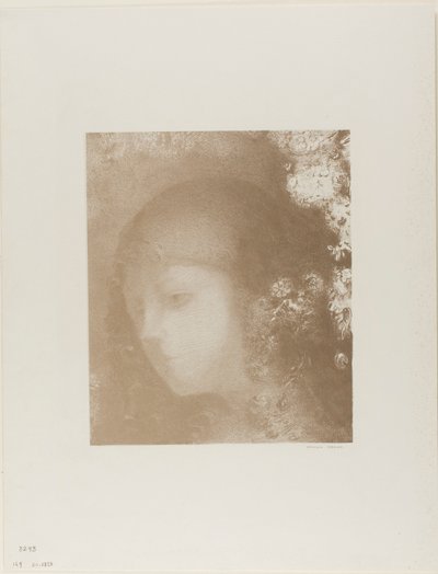 Kinderkopf mit Blumen von Odilon Redon