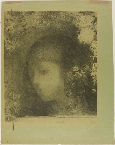 Kinderkopf mit Blumen von Odilon Redon