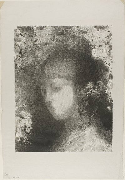 Kinderkopf mit Blumen von Odilon Redon