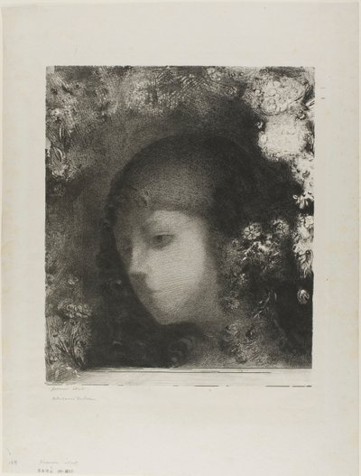 Kinderkopf mit Blumen von Odilon Redon