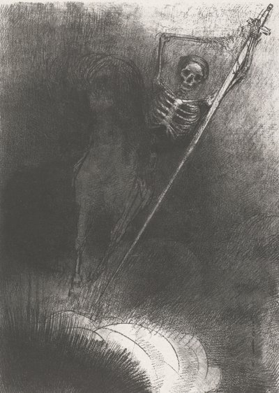 Der Tod auf einem Pferd, 1899 (Druck) von Odilon Redon
