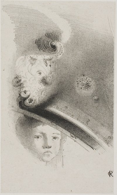 Unbetitelte Probedruck-Lithographie von Odilon Redon