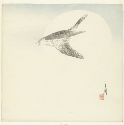 Kuckuck fliegt bei Vollmond von Ogata Gekko