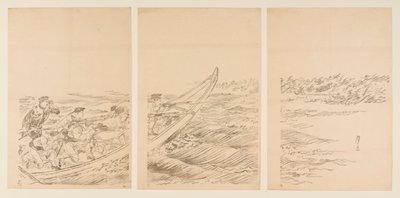 Ein Konflikt am Yalu-Fluss von Ogata Gessan