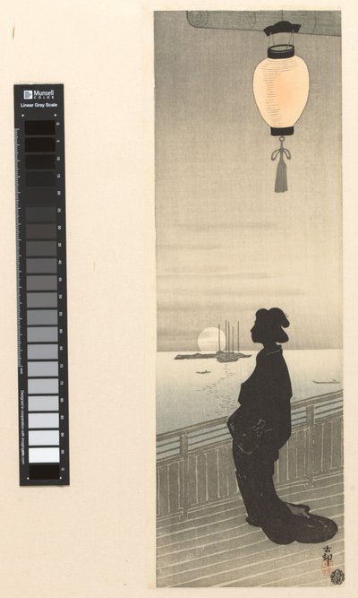 Kurtisane auf der Veranda von Ohara Koson