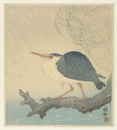 Nachtreiher auf einem Baumstumpf von Ohara Koson