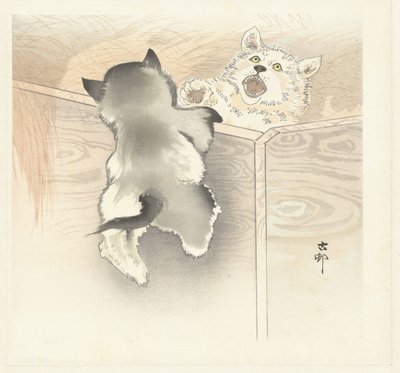 Zwei spielende Hunde von Ohara Koson