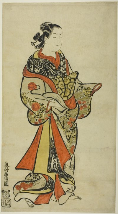 Stehende Kurtisane von Okumura Masanobu