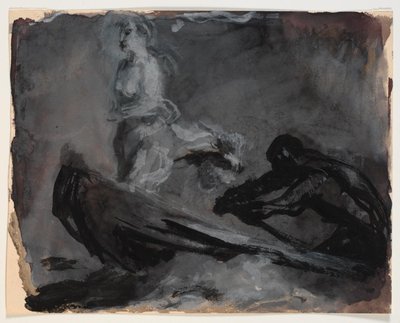 Charons Boot. Psyche wird über den Fluss Styx geführt von Oluf Hartmann