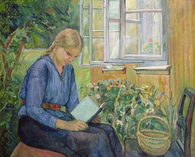 Eva beim Lesen von Oluf Wold Thorne