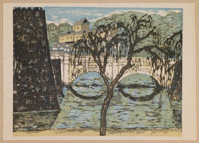 Nijūbashi, aus der Serie „Erinnerungen an Tokio“ von Onchi Kôshirô